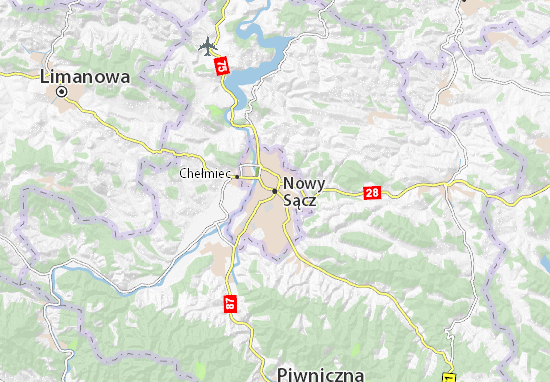 Kaart Plattegrond Nowy Sącz