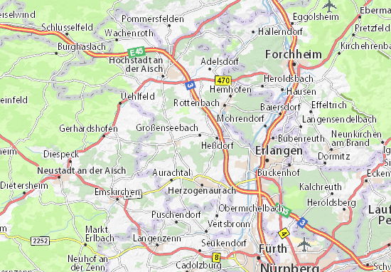 Kaart Plattegrond Großenseebach