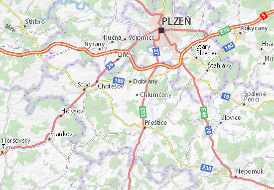 Karte Stadtplan Chlumčany