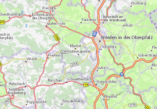 Karte Stadtplan Weiherhammer