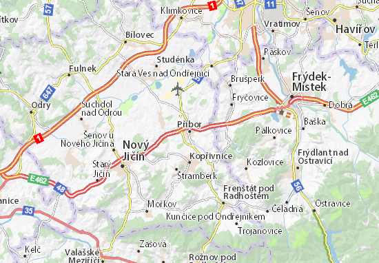 Karte Stadtplan Příbor