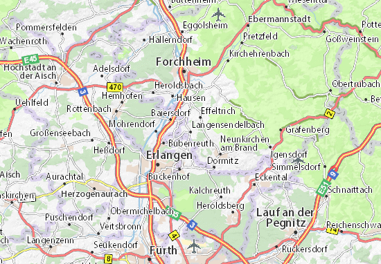 Karte Stadtplan Langensendelbach