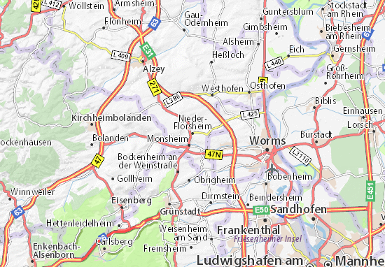 Mapa Nieder-Flörsheim