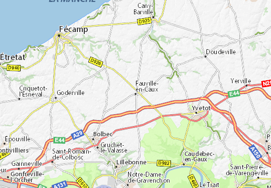 Karte Stadtplan Fauville-en-Caux