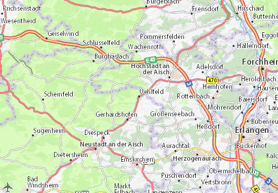 Uehlfeld Map