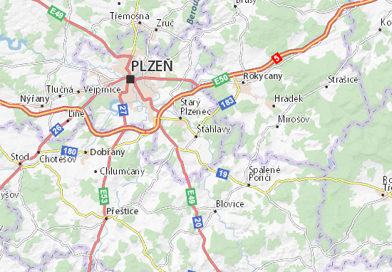 Karte Stadtplan Šťáhlavy