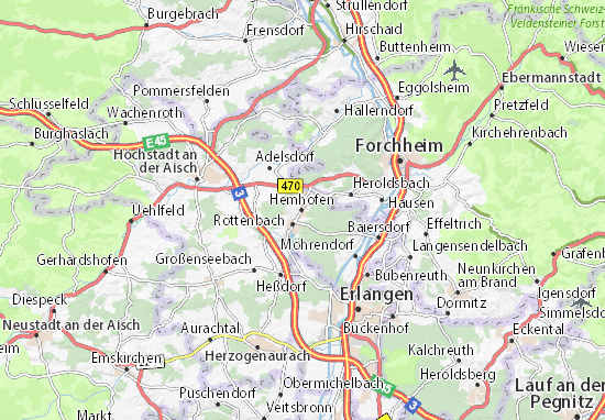 Karte Stadtplan Hemhofen