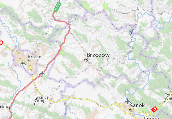 Kaart Plattegrond Brzozów
