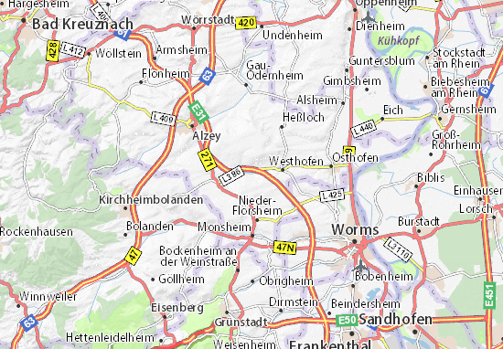 Karte Stadtplan Gundersheim