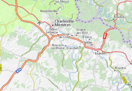 Kaart Plattegrond Nouvion-sur-Meuse