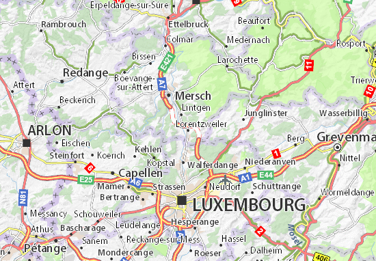 Karte Stadtplan Lorentzweiler