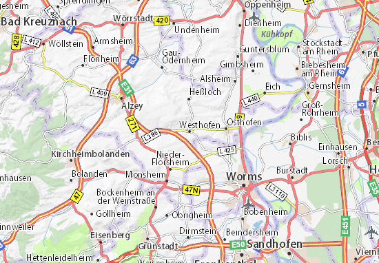 Karte Stadtplan Westhofen