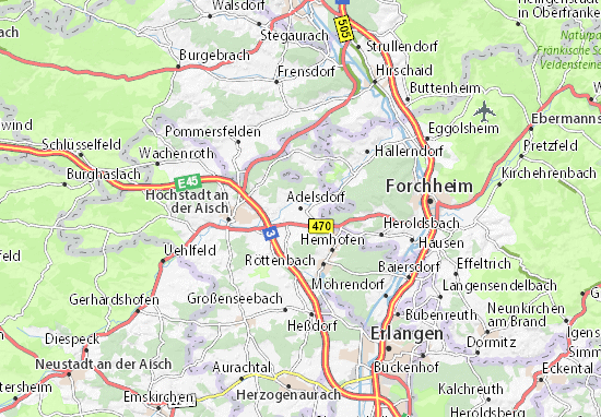 Mapa Adelsdorf