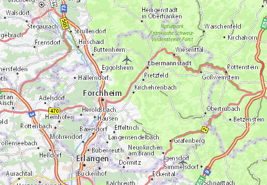 Kaart Plattegrond Kirchehrenbach