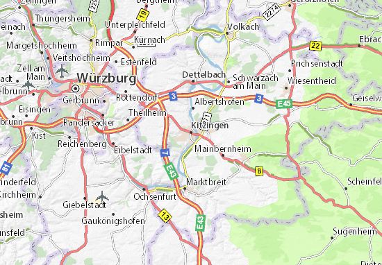 Karte Stadtplan Kitzingen