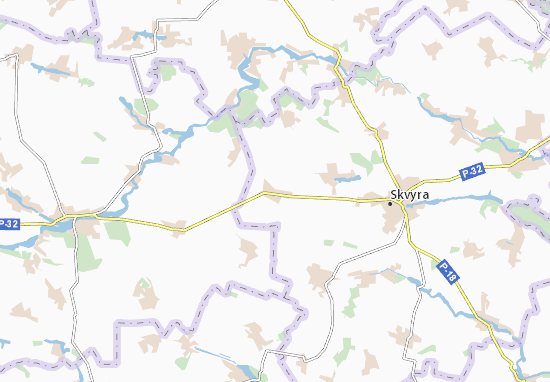 Karte Stadtplan Kryvoshyintsi