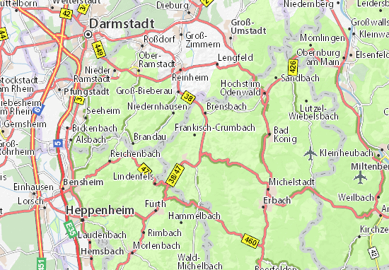 Karte Stadtplan Fränkisch-Crumbach