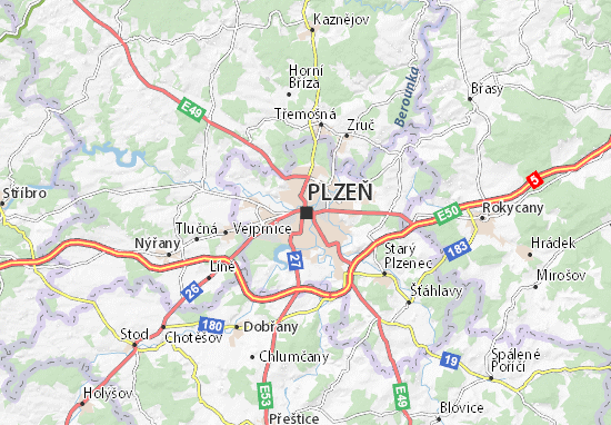 Karte Stadtplan Plzeň