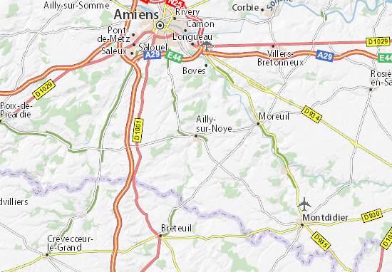 Karte Stadtplan Ailly-sur-Noye