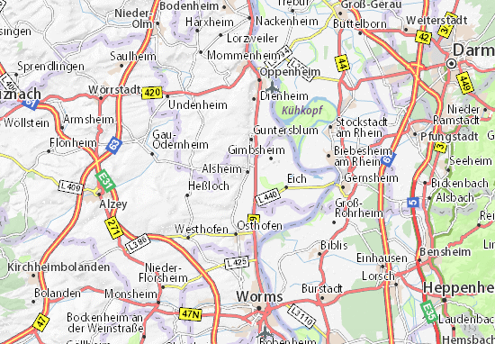 Karte Stadtplan Alsheim
