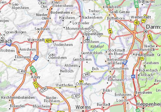 Karte Stadtplan Guntersblum