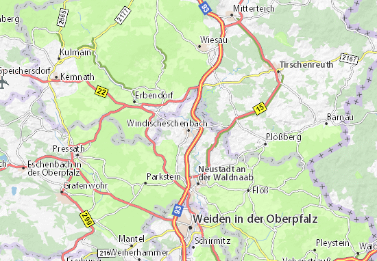 Mapa Windischeschenbach