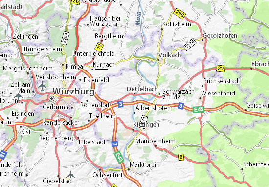 Karte Stadtplan Dettelbach