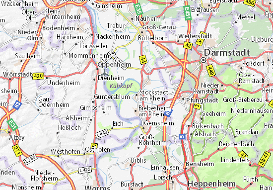 Karte Stadtplan Stockstadt am Rhein