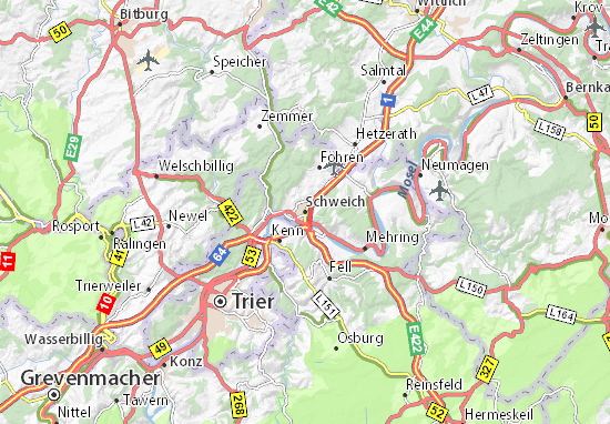 Karte Stadtplan Schweich