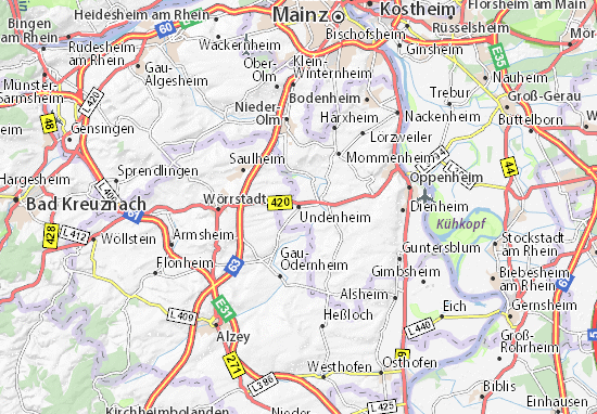 Karte Stadtplan Undenheim