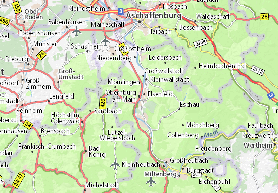 Mapa Obernburg am Main
