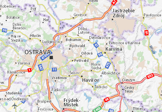 Karte Stadtplan Orlová