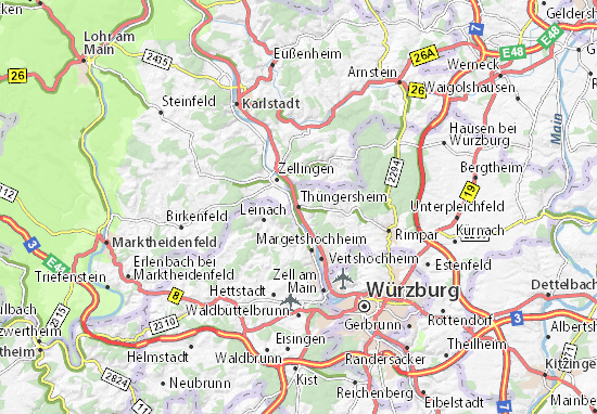 Karte Stadtplan Thüngersheim