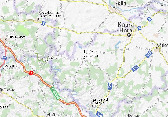 Uhlířské Janovice Map