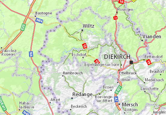 Kaart Plattegrond Eschdorf