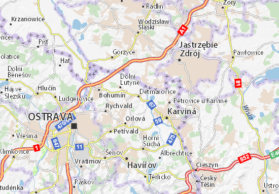 Kaart Plattegrond Dětmarovice