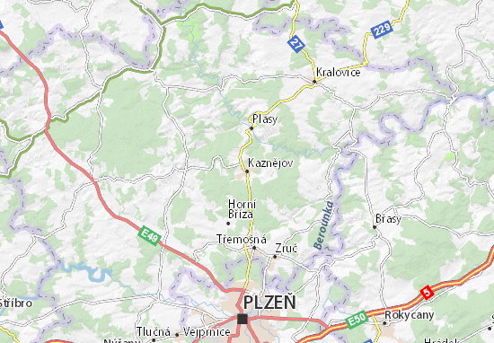 Kaart Plattegrond Kaznějov