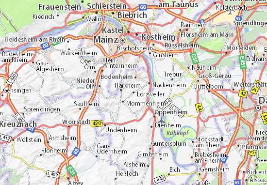 Karte Stadtplan Lörzweiler