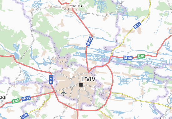 Karte Stadtplan Velyki Hrybovychi