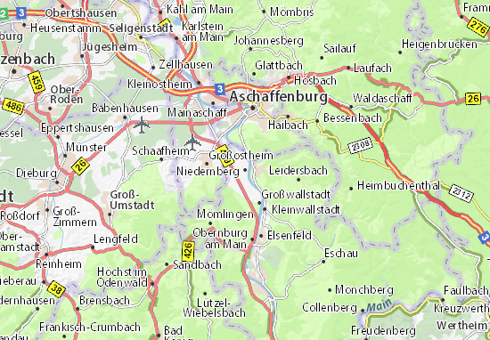 Karte Stadtplan Niedernberg