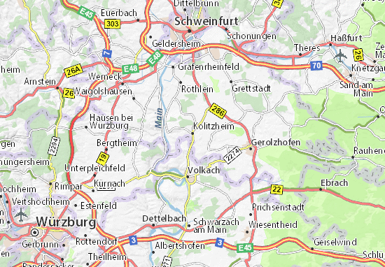 Karte Stadtplan Kolitzheim
