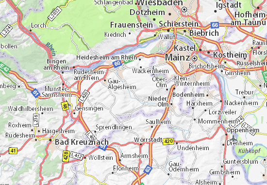 Karte Stadtplan Schwabenheim an der Selz
