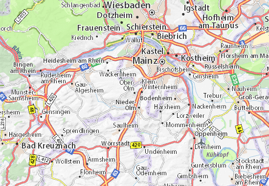 Karte Stadtplan Ober-Olm