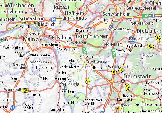Karte Stadtplan Nauheim