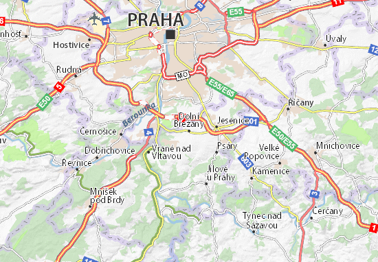 Dolní Břežany Map