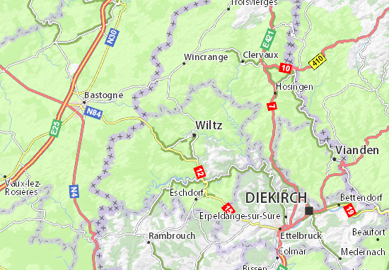 Karte Stadtplan Wiltz