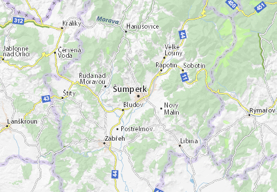 Karte Stadtplan Šumperk