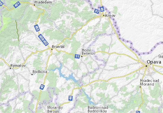 Mapa Horní Benešov