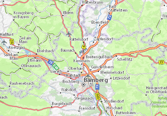 Kaart Plattegrond Breitengüßbach