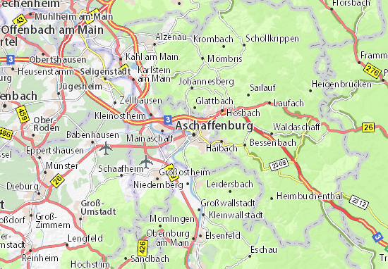 Karte Stadtplan Aschaffenburg
